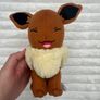 Pokemon Eevee approx. 7" Plush Cutest smile squinting expression Tomy Used Please see pictures Image 6