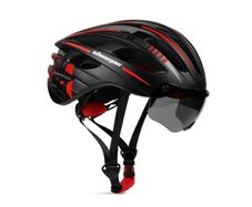 Shinmax M/L 57-62cm Bike Helmet Men Women with Detachable Magnetic Goggles and LED Rear Light,CPSC CPC Certificated Bicycle Helmet Adjustable Size Road Mountain Bike Helmet Lightweight Cycling Helmet