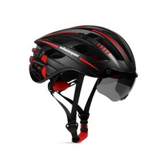 Shinmax M/L 57-62cm Bike Helmet Men Women with Detachable Magnetic Goggles and LED Rear Light,CPSC CPC Certificated Bicycle Helmet Adjustable Size Road Mountain Bike Helmet Lightweight Cycling Helmet