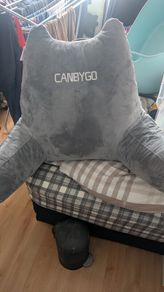 Reading Pillow, Back Cushion with Arms for Reading, Working and Gaming, Reading, Watching TV, Memory Foam