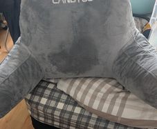 Reading Pillow, Back Cushion with Arms for Reading, Working and Gaming, Reading, Watching TV, Memory Foam