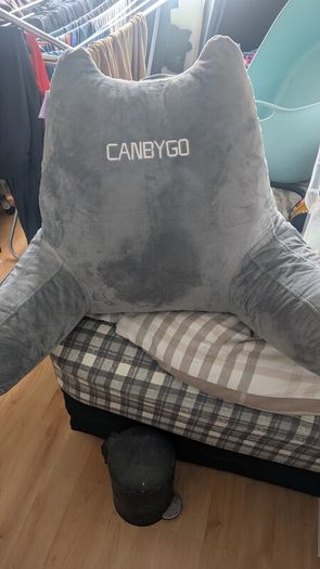 Reading Pillow, Back Cushion with Arms for Reading, Working and Gaming, Reading, Watching TV, Memory Foam