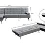 Nordic Corner Sofa Bed with Chaise, Xmas Deal Image 5