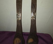 Olive wood and bone inlay salad spoon and fork