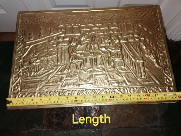 Vintage Brass on Wood Fireside Log & Turf Storage Box