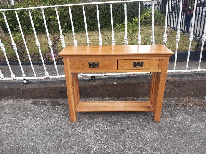 oak  console table