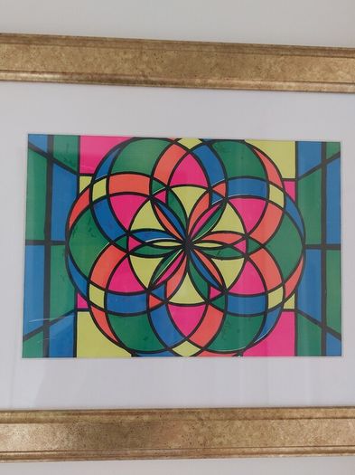 Abstract 1970's Framed Psychedelic Poster Art