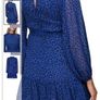 BNWT - Whistles Blue Warped Star Print Dobby Dress UK 14 Image 3