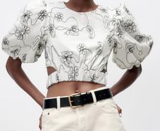 Embroidered Crop Top - Zara NEW