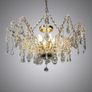 Elegant Marie Theresa Semi Flush Brass & Crystal 8 Light Chandelier Image 2