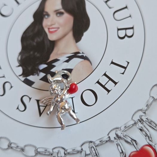 Thomas Sabo sterling silver Angel charm holding a red heart