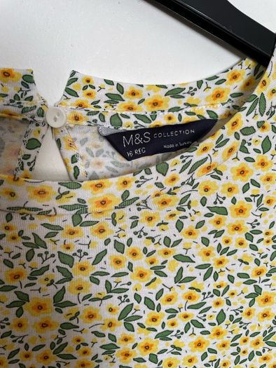 M&S yellow mix floral  dress size 16 - New