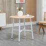 Dining table, industrial style, rounded design, stable up to 60 kg, 80 x 76H cm, Natural wood/White Image 5
