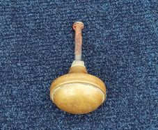 Vintage brass door handle  diameter  60mm
