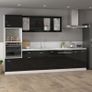 Microwave Cabinet High Gloss Black 60x57x207 cm Chipboard Image 3