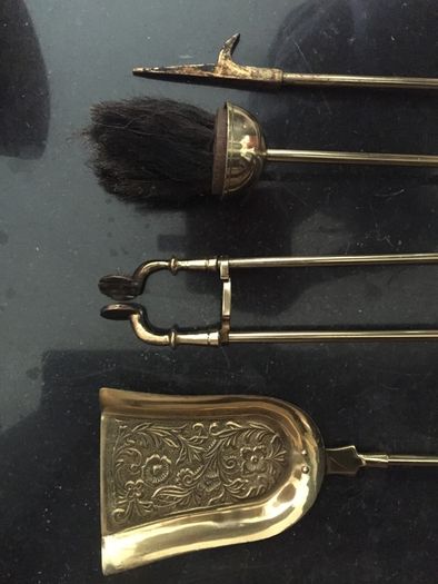 Antique Brass Fire Irons