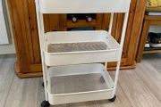 White 3-tier metal storage trolley