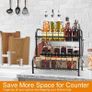 Black Spice Rack Organiser, 2 Tier Spices Organizers and Storage Racks, Spice Racks Free Standing for kitchen Countertop Organizer Image 5