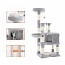New Cat Tower, Condo and Basket, Kitten Furniture Activity Centre 138cm - FREE Delivery Image 3
