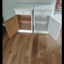 Matching pair of solid wood bedside lockers / cabinets. Image 2