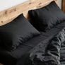 Superking Black Bed Linen Set Zip Close Image 2