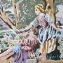 Large Vintage Framed Tapestry Image 4