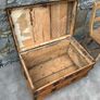Late Victorian Antique Metal Bound Wooden Chest. Image 10