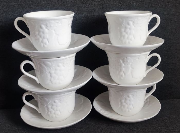 Wedgwood Strawberry and Vine Teacups and Saucers.