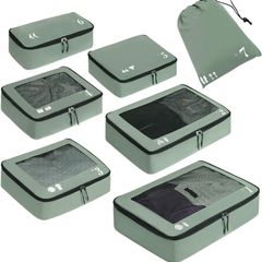 Packing Cubes 7 Piece Set - Travel Suitcase Organiser - Brand New