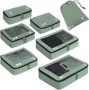 Packing Cubes 7 Piece Set - Travel Suitcase Organiser - Brand New