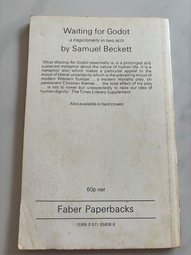 Waiting for Godot by Samuel Beckett Vintage Edition 1977