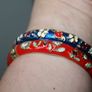 Vintage Enamel  Flower Bangle Cloisonne? Bracelet/Hinged/Retro Look 15 each Image 4