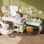 L Shaped Computer Desk with 2 Drawers,Office Corner Desk, White 100cm,2 Drawers and 2 Storag  e Shelves for Extra Storage, Compact Corner fit Design, Perfect for Home Workspace & Study use Image 2