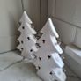 White Ceramic Light-Up Christmas Trees with Bells X 2 Image 3