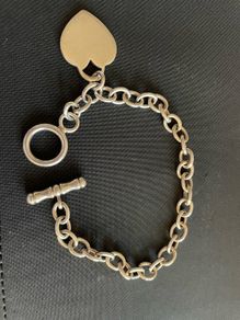 Tiffany style bracelet with t bar and heart