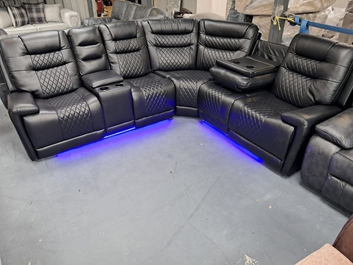 New Halifax Leather Electric Corner Recliner Sofa