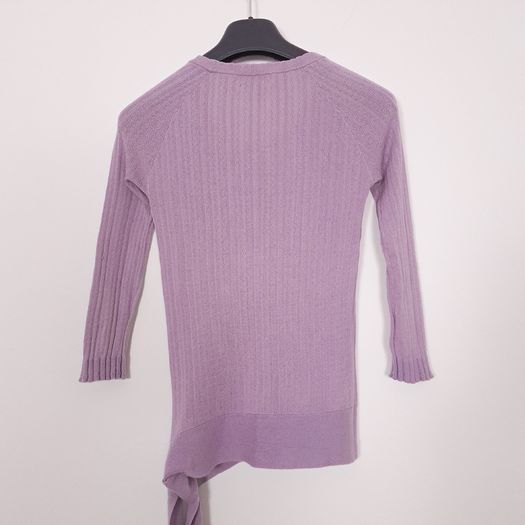 Beth Bowley Mauve Purple Knit Henley Top with Side Tie Size XS/S