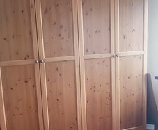 Large Solid Pine Wardrobe with Pull-Out Storage & Shoe Rack