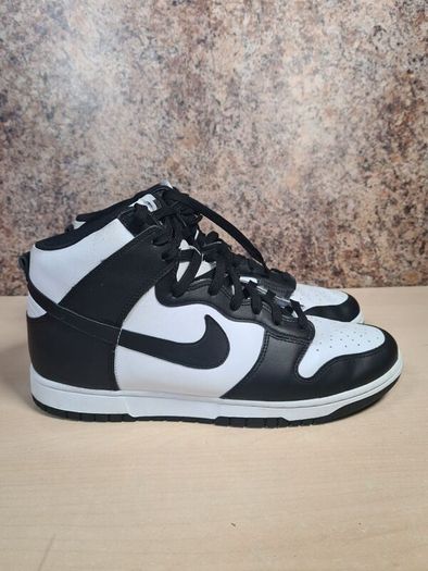 mens NIKE DUNK HI RETRO trainers runners Panda black and white Size UK 10 EU 45 BOXED