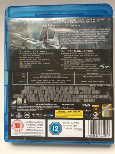 2012 [2009] John Cusack, Chiwetel Ejiofor, Amanda Peet, Oliver Platt, Thandie Newton, Danny Glover & Woody Harrelson [Blu-ray Movie]