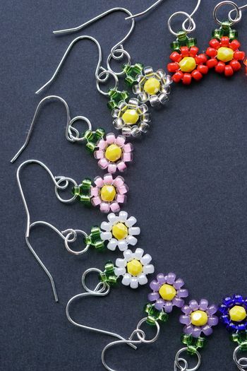 Little Daisy Beaded Earrings in Ten Colours