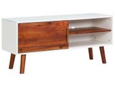 TV Cabinet 110x35x50 cm Solid Acacia Wood and MDF