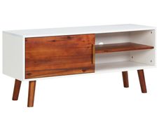 TV Cabinet 110x35x50 cm Solid Acacia Wood and MDF