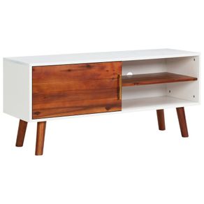 TV Cabinet 110x35x50 cm Solid Acacia Wood and MDF