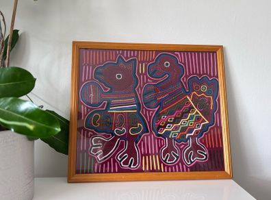Textile traditional Kuna (Guna) mola from Panama