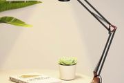 LED Desk Lamp Clamp - Swing Arm Desk Lamps for Study - Eye-Caring LED Desk Light - 3 Light Modes x 10 Brightness Levels - 12W - Rose Gold Black (FREE POSTAGE)