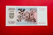 Lithuania  200  TALONU  1993  . Pick  45  SCARCE. Uncirculated