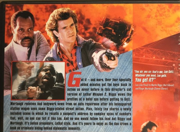 Lethal Weapon 2 [1989] Mel Gibson, Danny Glover, Joe Pesci, Joss Ackland, Derrick O'Connor & Patsy Kensit [Movie DVD]