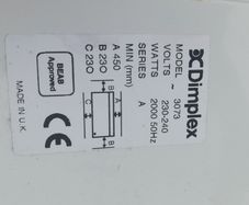 Dimplex 2kw wall mounted heater