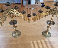 Brass Church Candelabras Pair